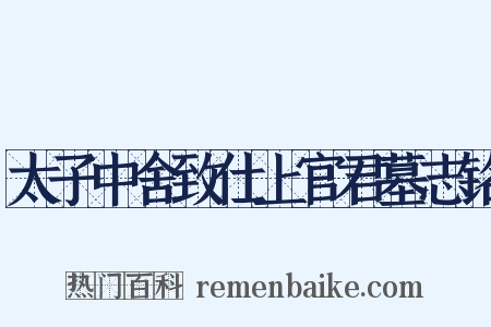 太子中舍致仕上官君墓志铭是什么意思的图片